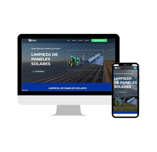 Imagen de sitio web diseñado por nuestra empresa para uno de nuestros clientes, Servicio Solar. Refleja nuestra experiencia en diseño y desarrollo de sitios web de alta calidad para nuestros clientes que confían en nosotros